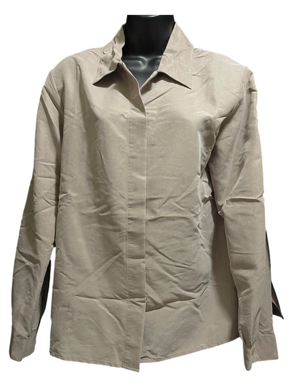 K Arnold Vintage Padded Shoulder Size Medium Button Up Collared Blouse